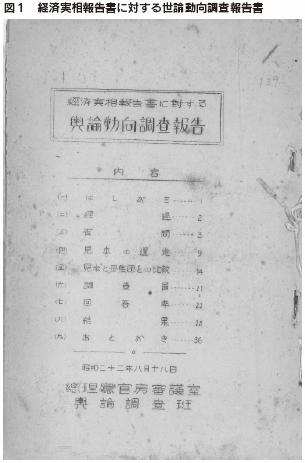 図１　経済実相報告書に対する世論動向調査報告書